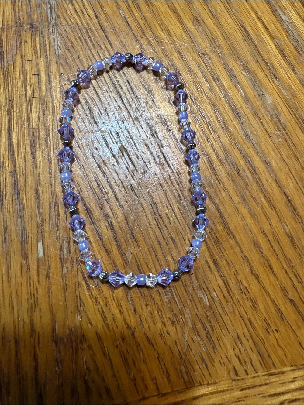 Handmade Purple Swarovski Crystal Beaded Bracelet - Women's Jewelry